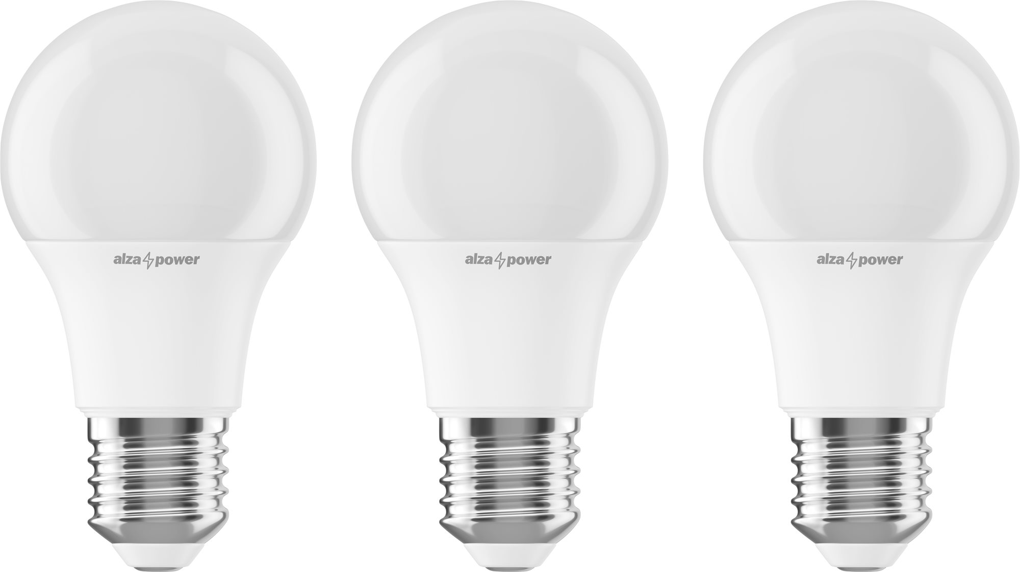 AlzaPower LED 9 – 60 W, E27, 2 700 K, súprava 3 ks