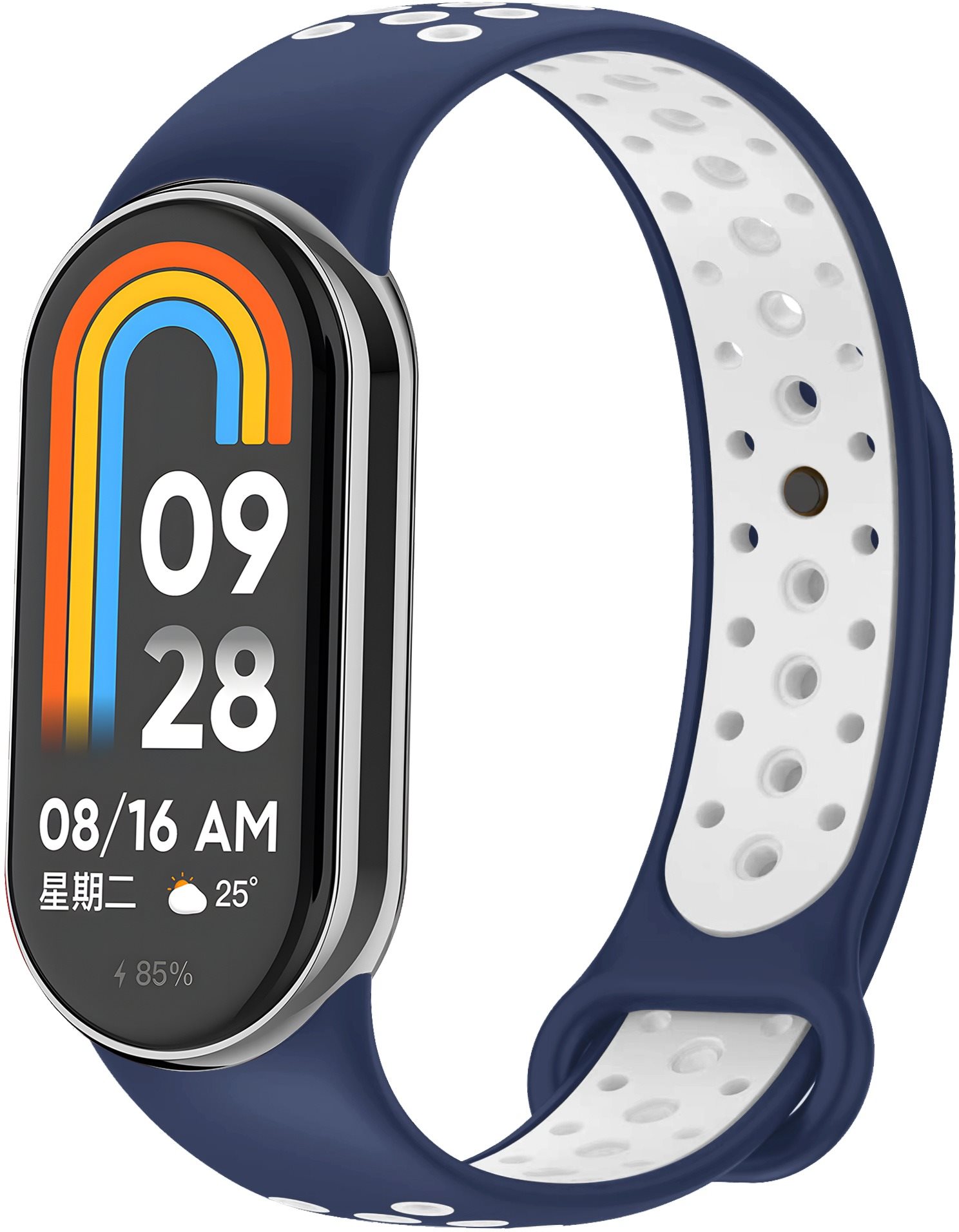 Eternico Sporty na Xiaomi Smart Band 8 / 9 / 10 aqua blue and white