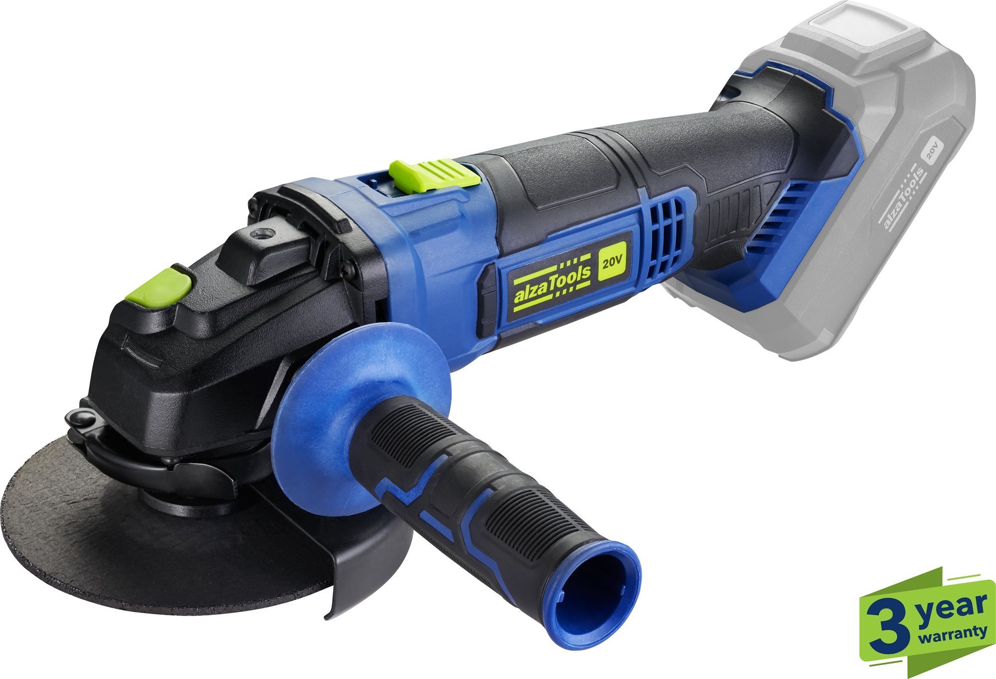 ALZATOOLS Uhlová brúska AKU 125 mm CAG20V BatteryONE 20 V (bez AKU)