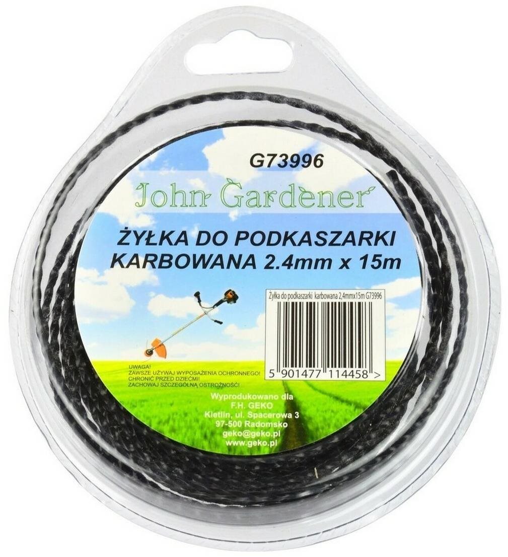 GEKO Struna do kosačky, 2,4 mm, 15 m, zvlnený profil, nylon