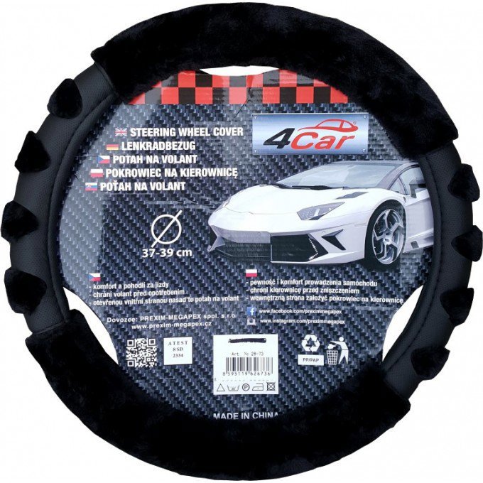 PREXIM Poťah na volant paw čierny