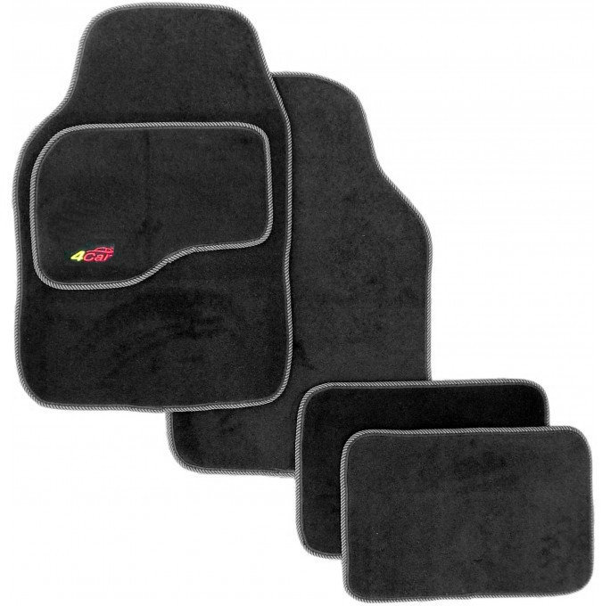 PREXIM textilné autokoberce čierno-biely lem, univerzálne