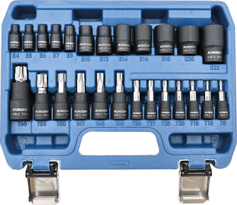 KUNZER sada bitov „TX-profil“ s pohonom 1/2", 3/8", 1/4"