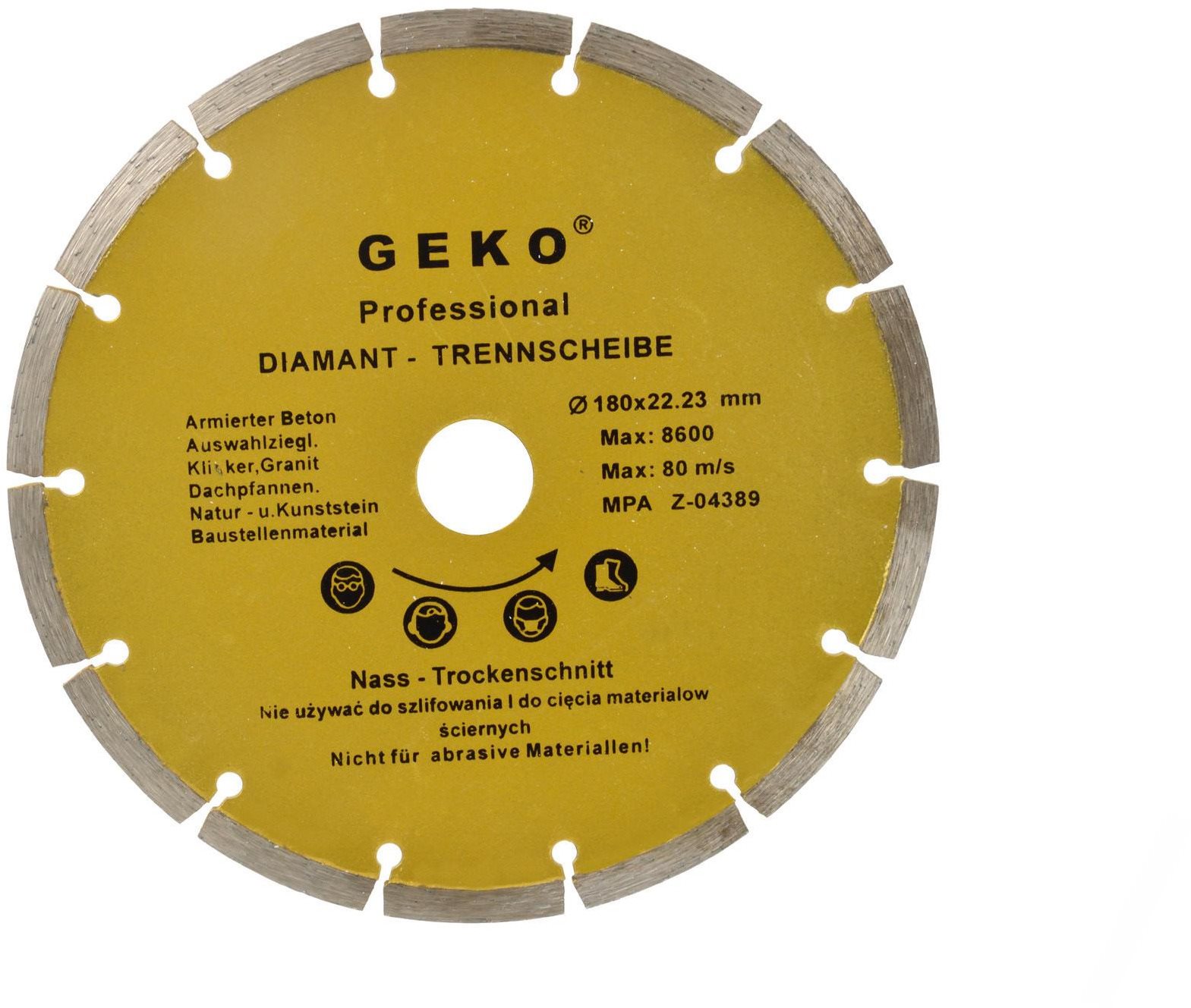 GEKO Diamantový rezný kotúč segmentový, 180 × 22 mm