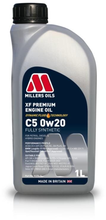 Millers Oils Úplne syntetický motorový olej – XF Premium C5 0w20 1 l