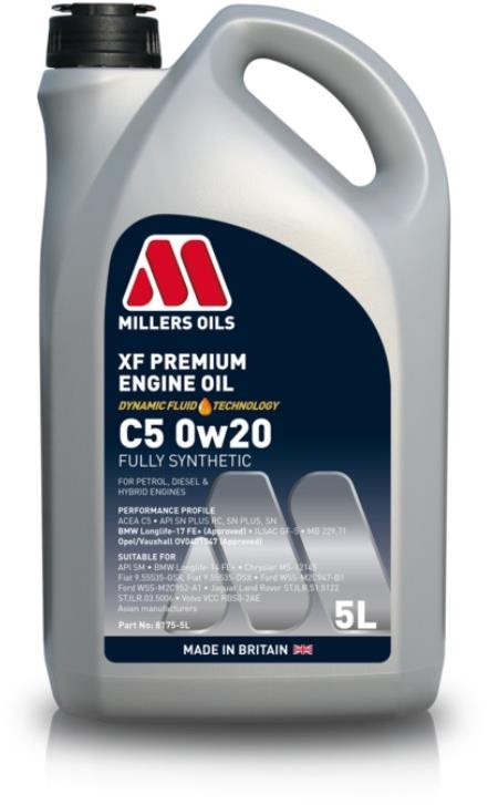Millers Oils Úplne syntetický motorový olej – XF Premium C5 0w20 5 l