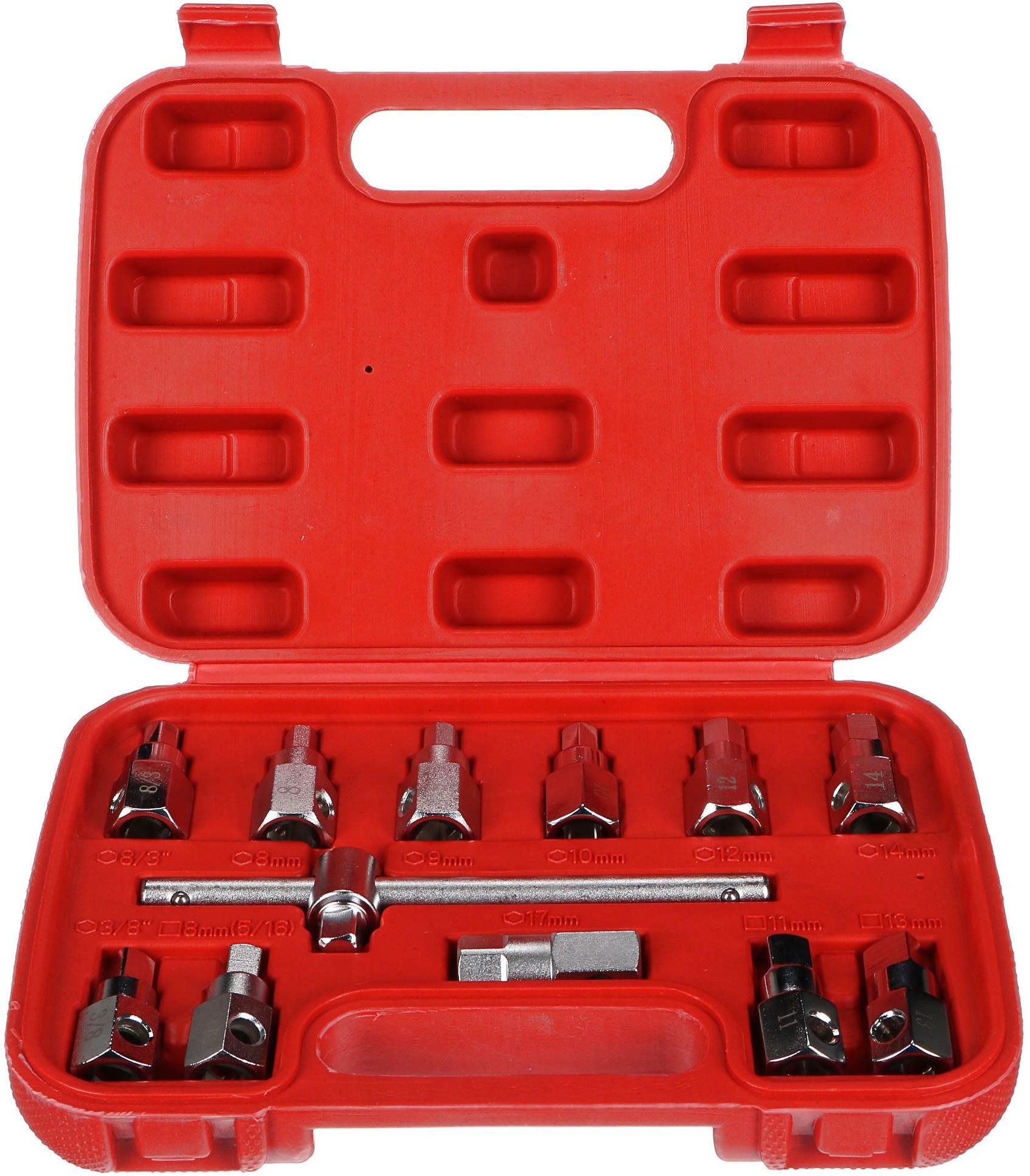 SIXTOL Oil Drain Set 12, Hex + štvorhran, 12 ks