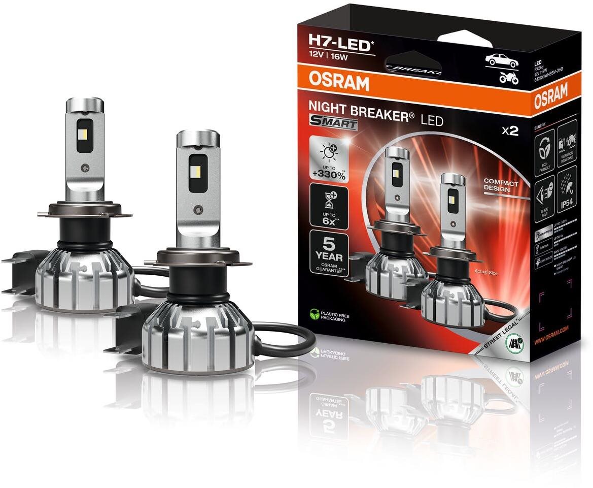 OSRAM NIGHT BREAKER LED SMART H7 Abarth 500, 595, 695 2007 – 2016 + Adaptér