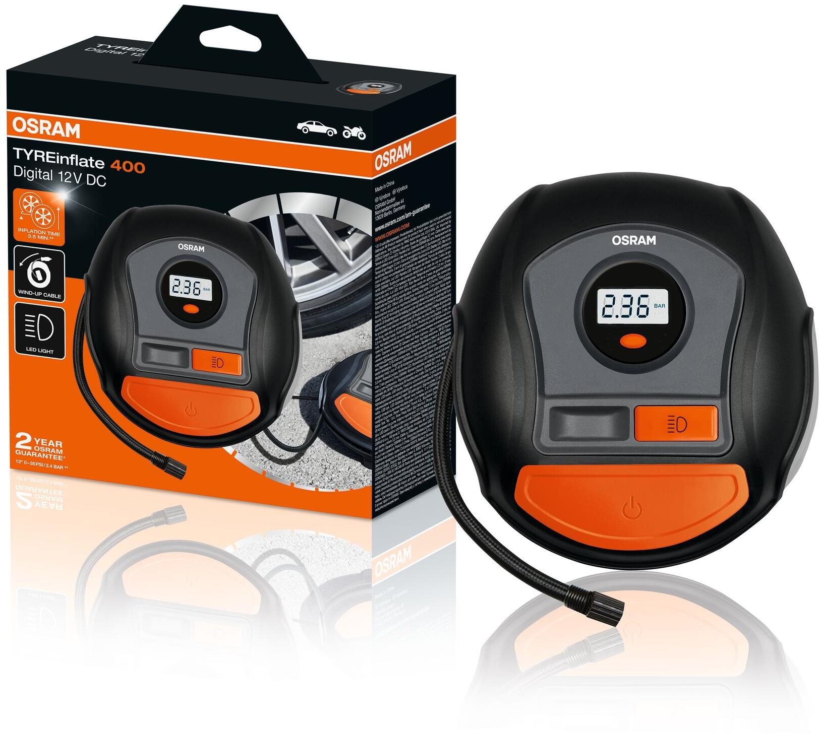 OSRAM digitálny kompresor – TYREinflate 400
