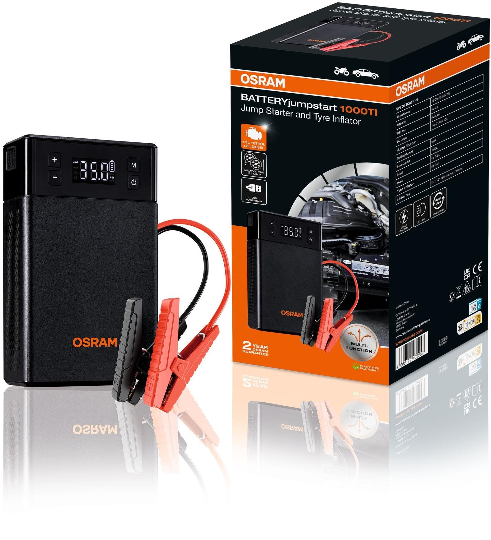 OSRAM BATTERYjumpstart 1000TI + autokompresor