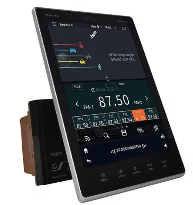 PODOFO Tesla Style Android Autorádio s Otočnou Vertikálnou obrazovkou, parkovacia kamera zdarma