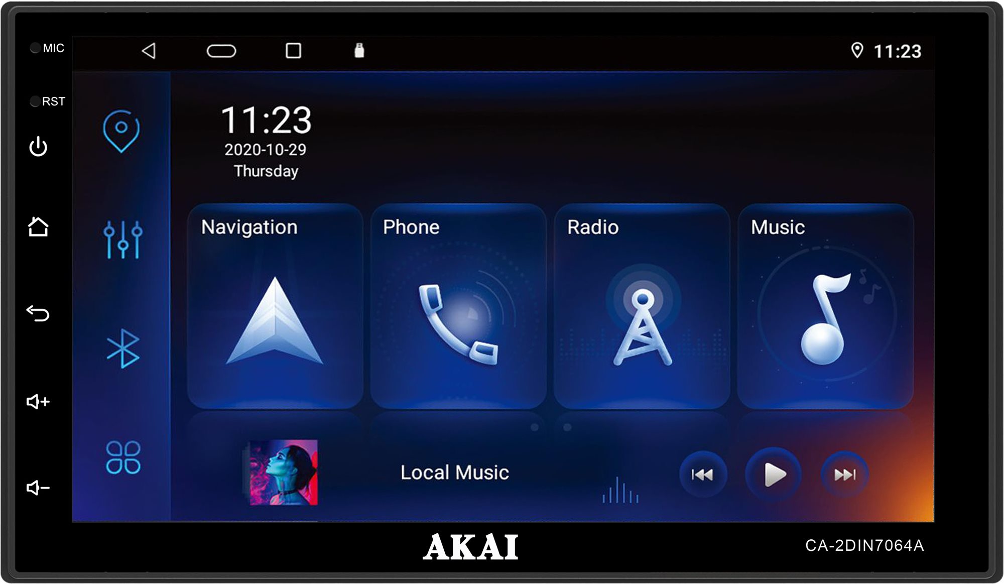 Akai 2-DIN autorádio so 7" displejom + Android CA-2DIN7064A