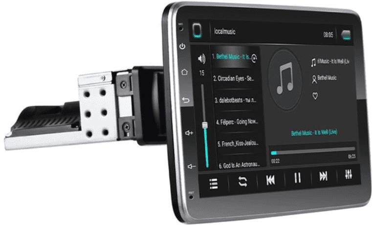 PODOFO 1din Otočné Autorádio Android 12, WiFi GPS USB, Android rádio s GPS navigáciou, Bluetooth