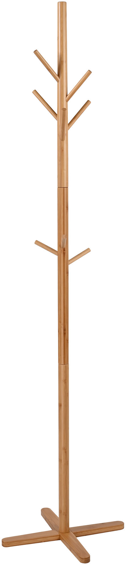 Vešiak drevený stojanový, 180 cm, masív bambus, prírodný odtieň