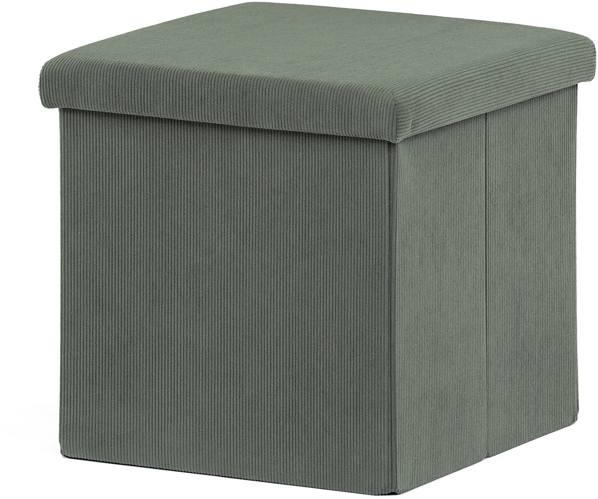 AUTRONIC Taburet s úložným priestorom, zelená menčestrová látka 38 × 38 × 38 cm