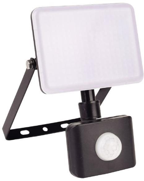 AVIDE Bezrámový LED reflektor so čidlom pohybu čierny, 10 W 900 lm, denný