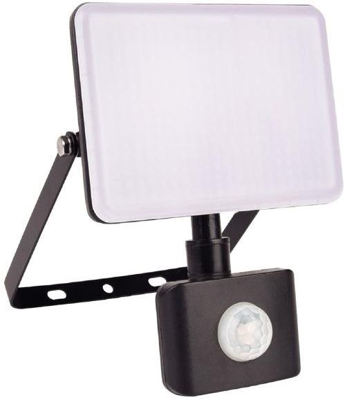 AVIDE Bezrámový LED reflektor so senzorom pohybu čierny, 20 W 1800 lm, denný