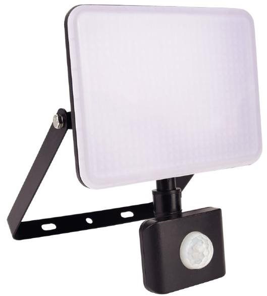 AVIDE Bezrámový LED reflektor so senzorom pohybu čierny, 30 W 2760 lm, denný