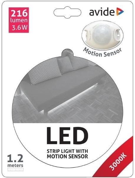 Avide Set vodoodolný LED pásik pod posteľ so senzorom pohybu a zdrojom 1,2 m