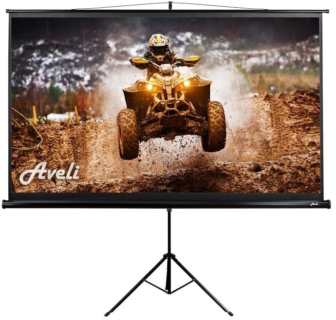 AVELI, mobilný statív, 120", (16 : 9), čierny tubus