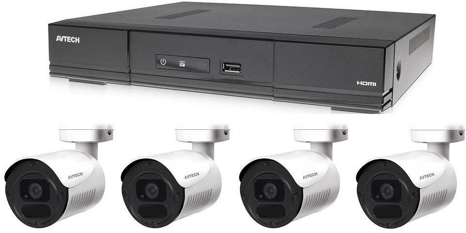 AVTECH Kamerový systém – 1× DVR DGD1005AV, 4× 5 MPX Bullet kamera DGC5105TS, 2× napájací zdroj