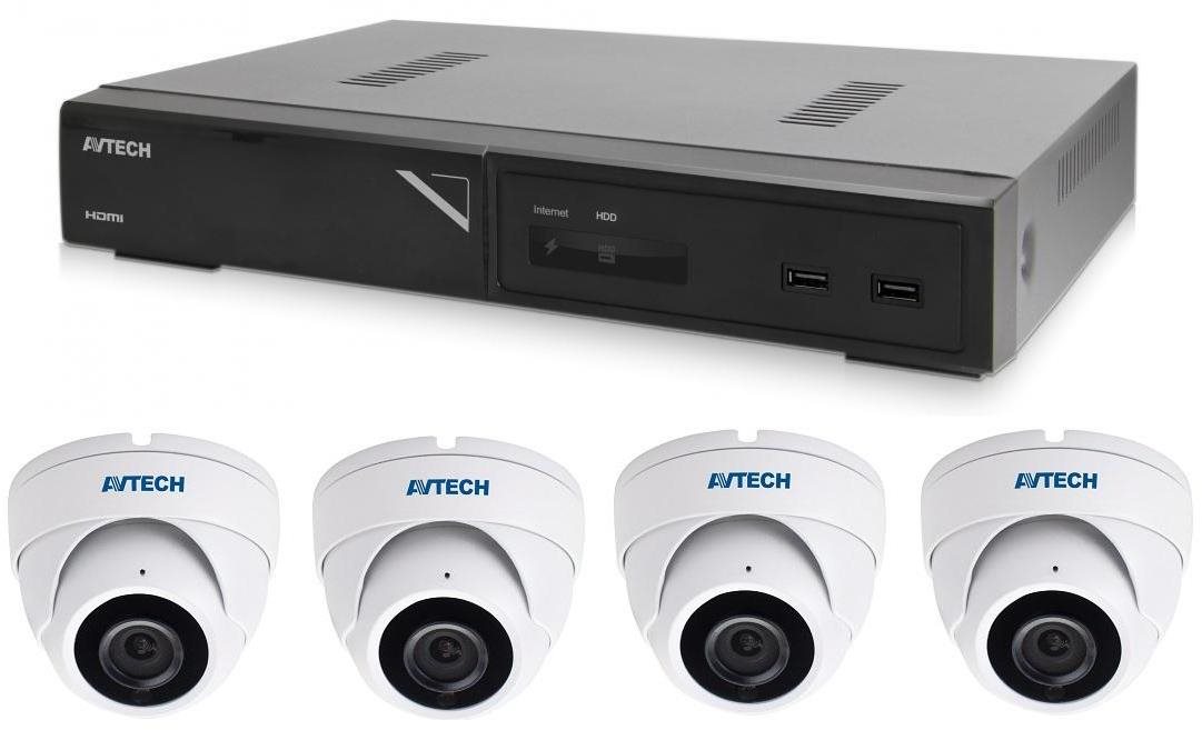 AVTECH NVR AVH1109 + 4× 8MPX IP Dome kamera AVTECH DGM8208SVAT
