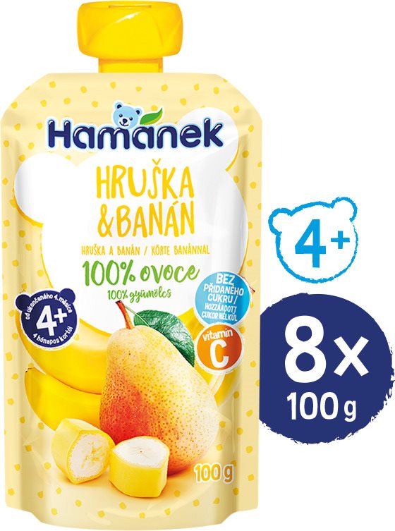 HAMÁNEK Hruška a banán 8× 100 g