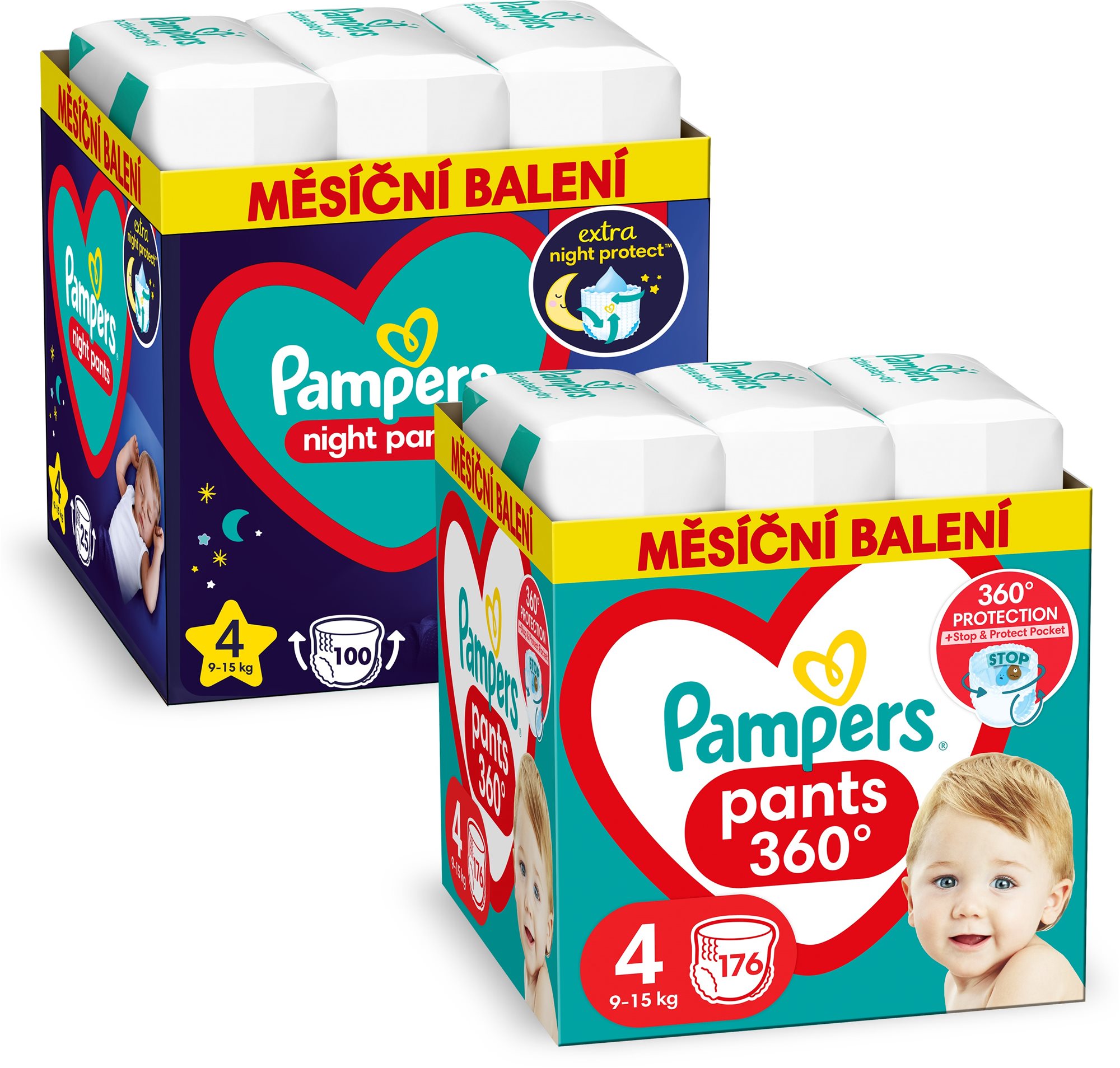 PAMPERS Pants veľ. 4 (176 ks) + Night Pants veľ. 4 (100 ks)