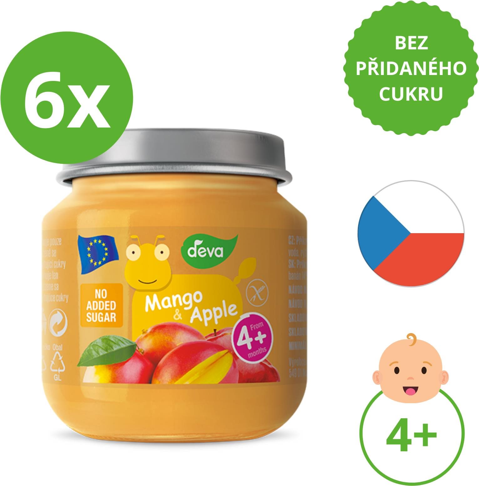 DEVA mango, jablko 6× 125 g