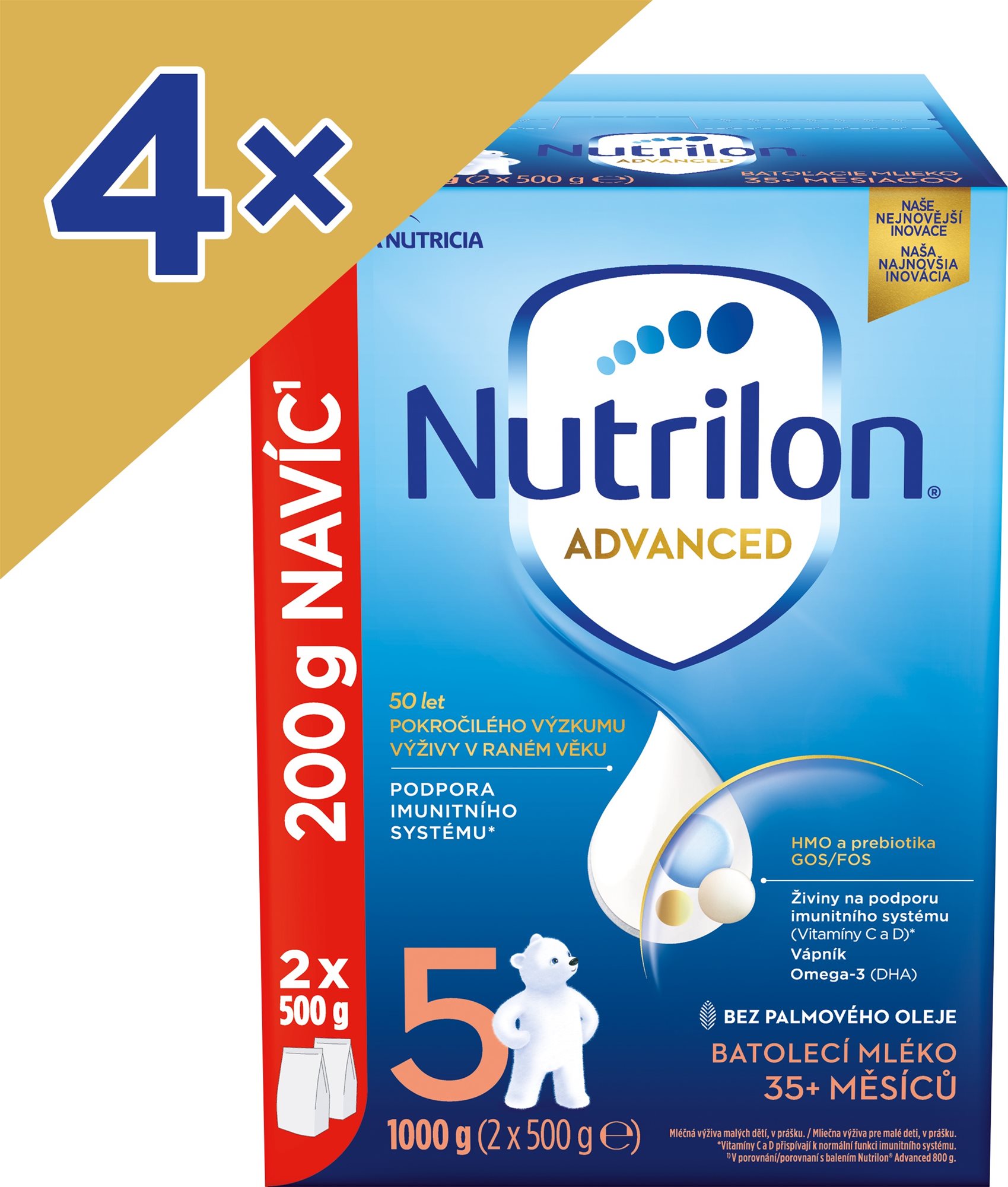 Nutrilon 5 Advanced dojčenské mlieko 4× 1 kg, 35+