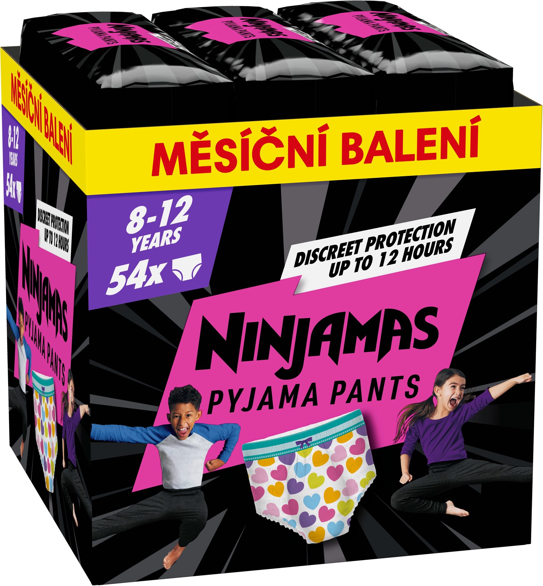 PAMPERS Ninjamas Pyjama Pants Srdiečka 8 – 12 rokov (54 ks)