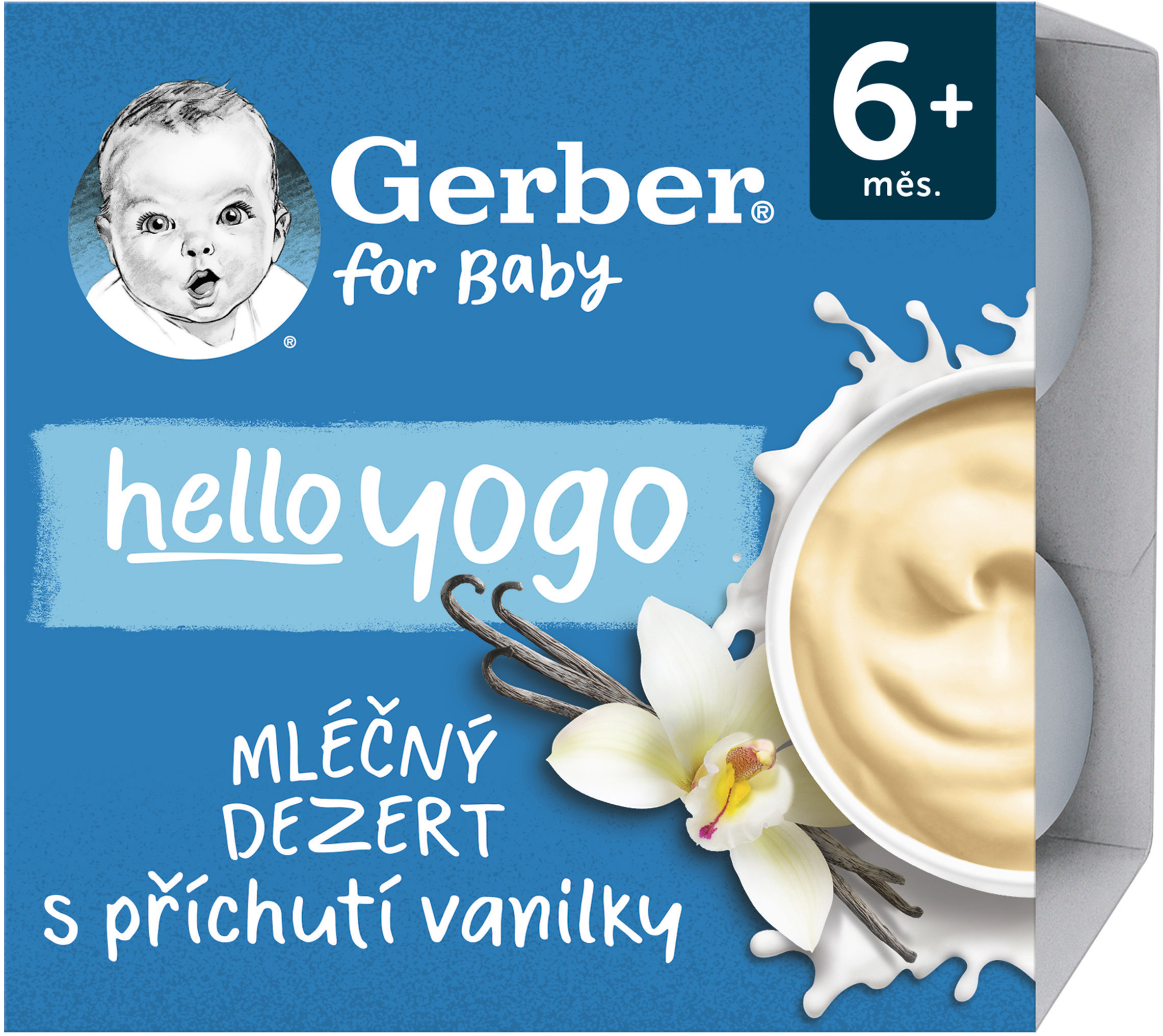 GERBER Hello Yogo mliečny dezert s príchuťou vanilky 4× 100 g