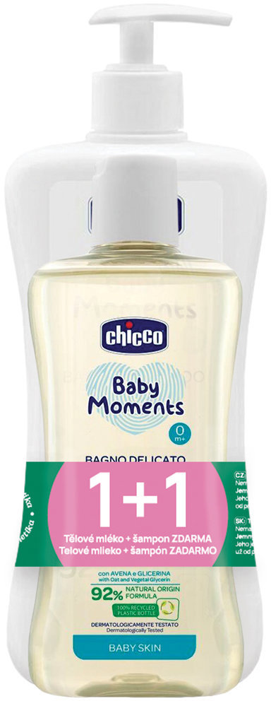CHICCO Baby Moments 500 ml + šampón Baby Moments 200 ml
