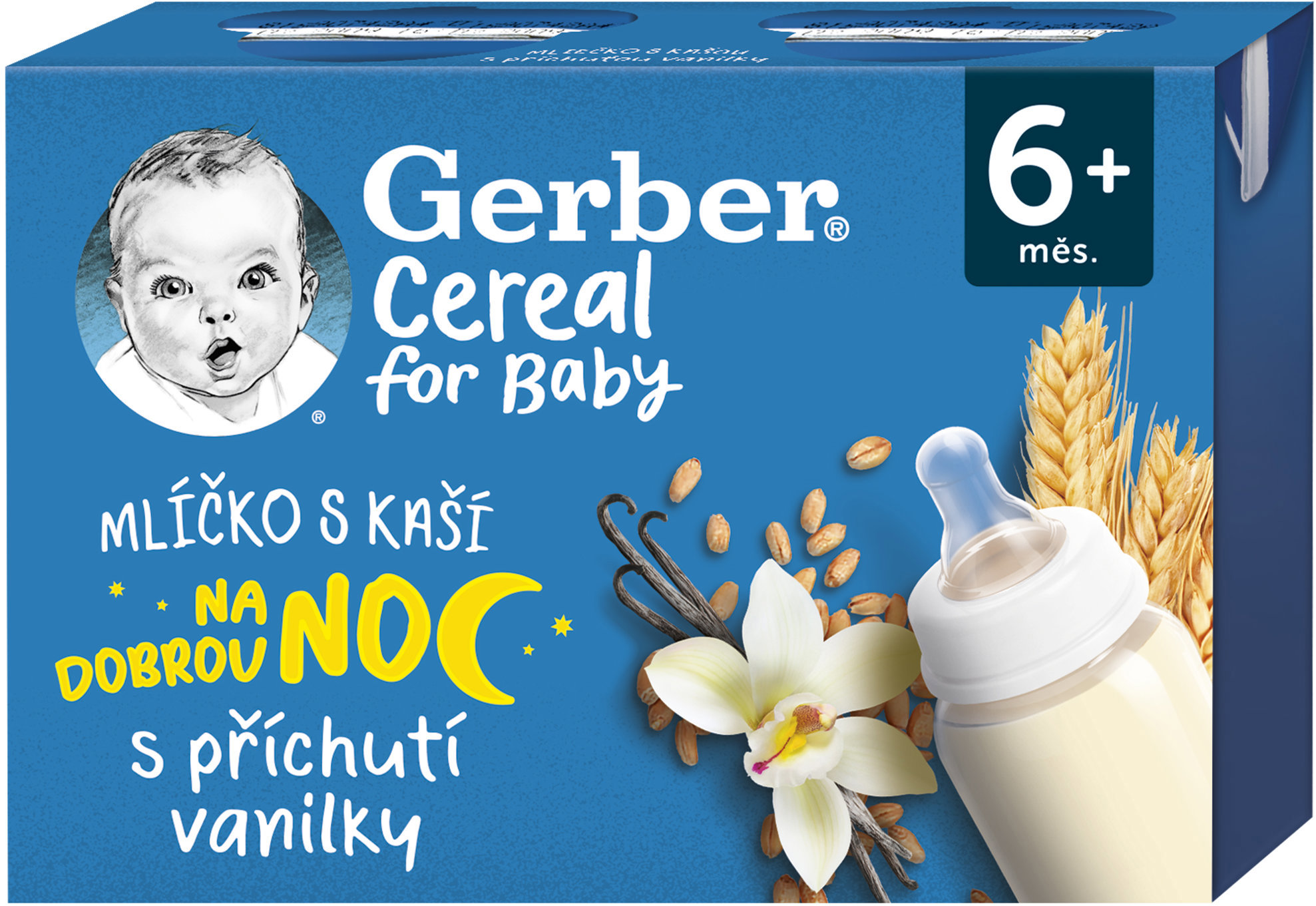 GERBER Cereal mliečko s kašou s príchuťou vanilky 2× 200 ml
