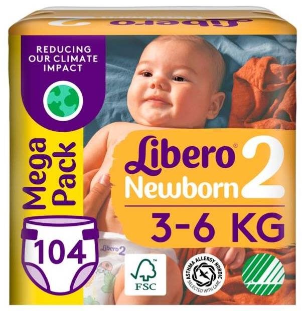 Libero Newborn 2 Mega Pack (104 ks) 3 – 6 kg