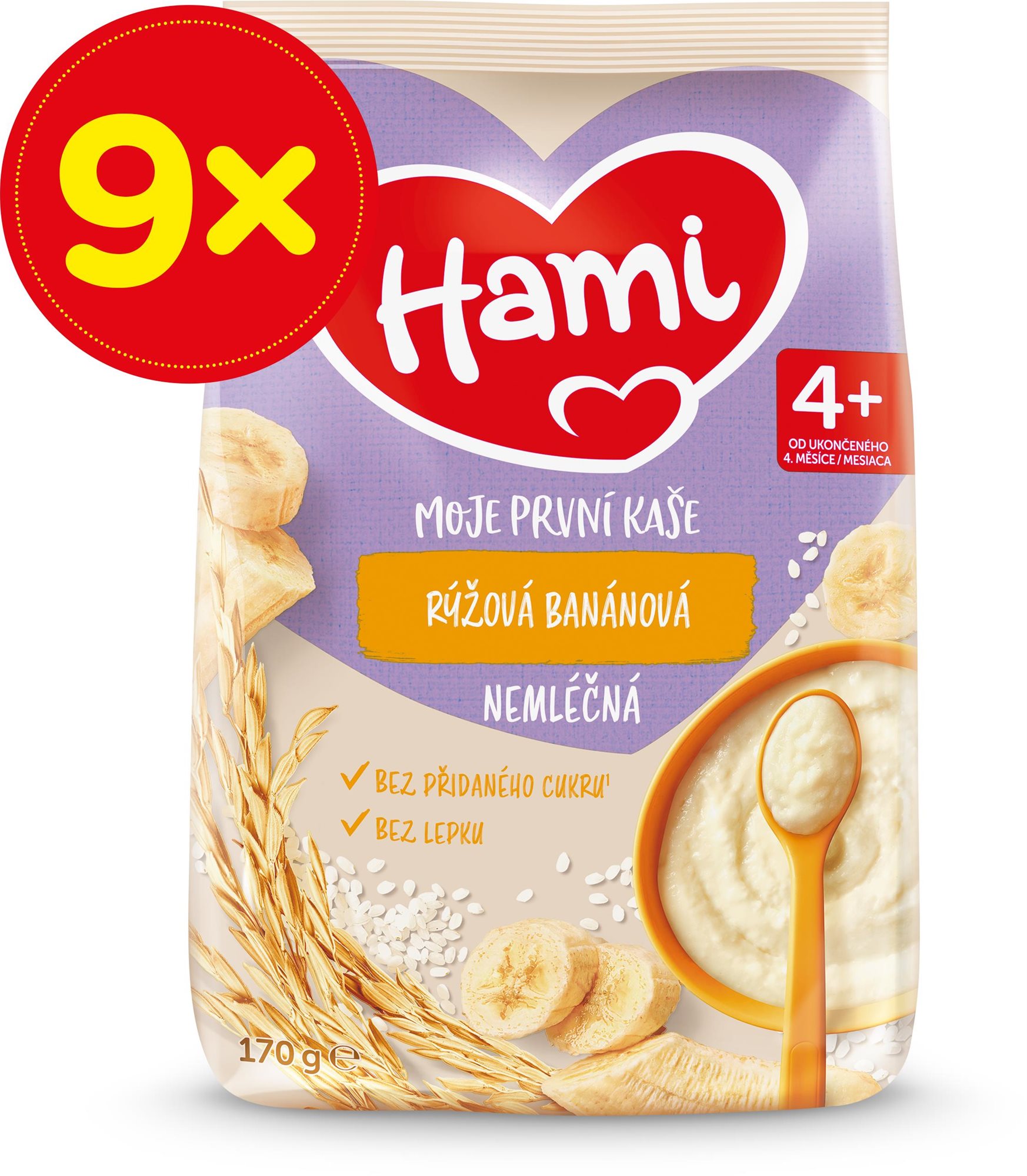 Hami Moja prvá kaša nemliečna banánová 4+, 9× 170 g