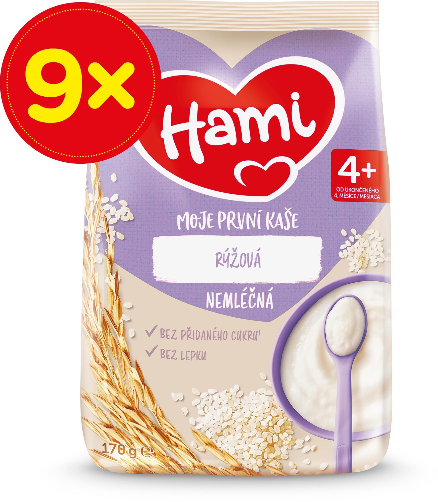 Hami Moja prvá kaša nemliečna ryžová 4+, 9× 170 g
