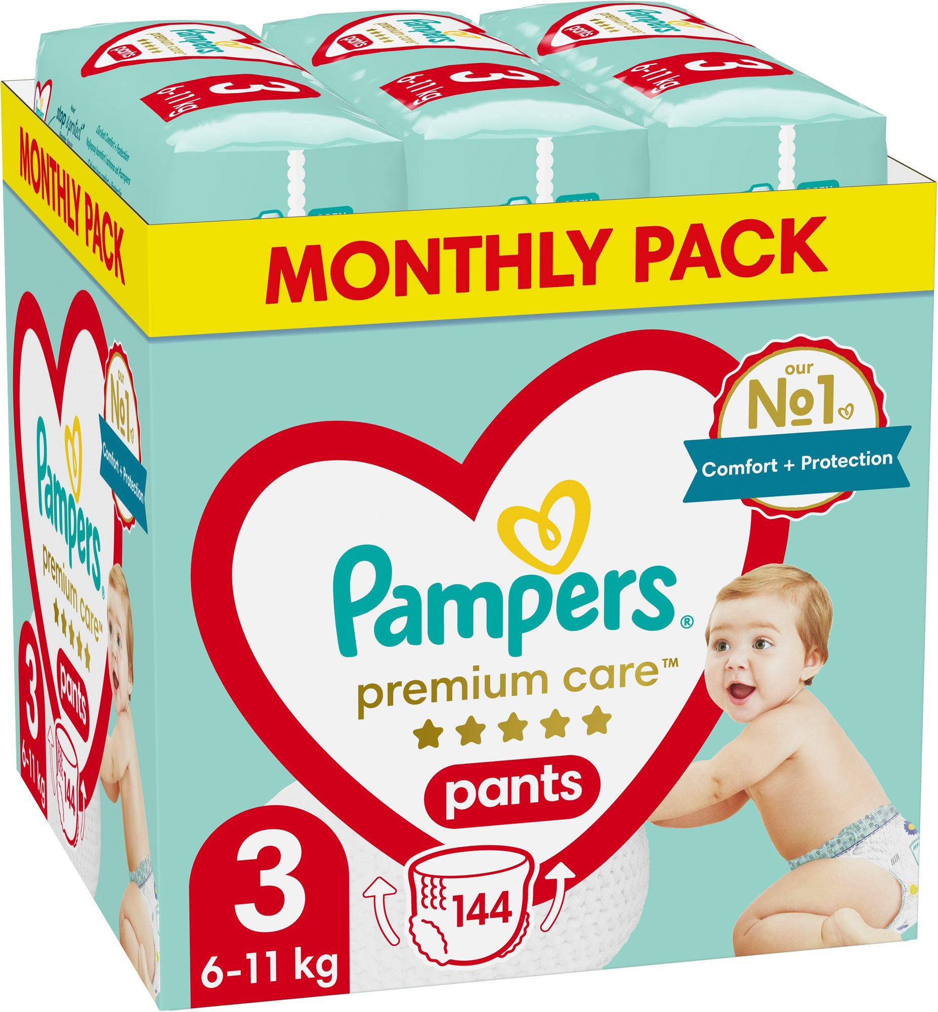 PAMPERS Premium Care Pants Veľkosť 3 (144 ks)