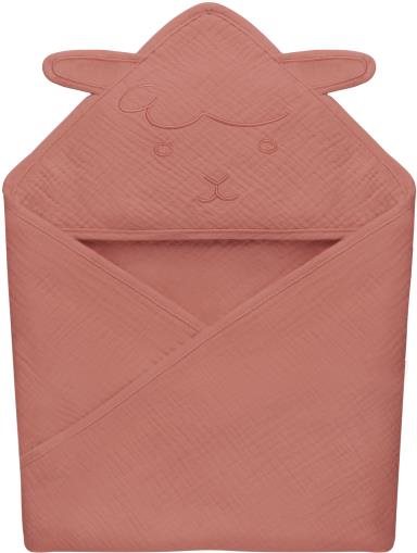 Lionelo Muslin Hooded Towel Red Coral
