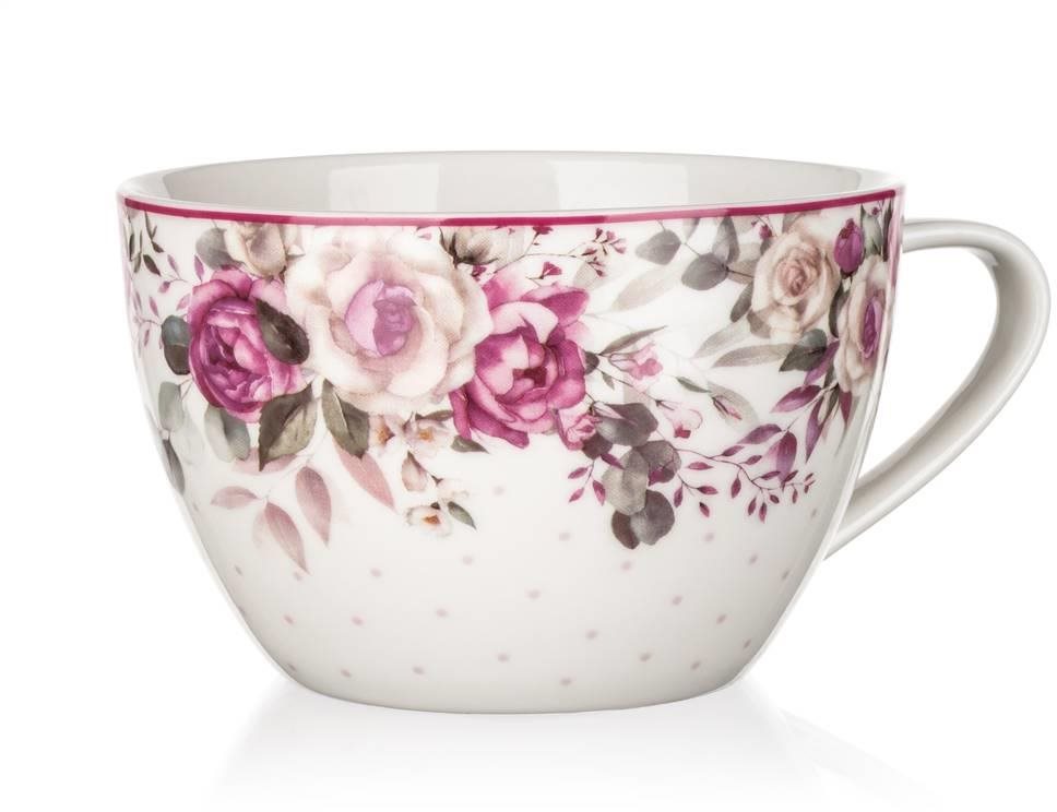 BANQUET Hrnček jumbo ROSE 550 ml, 4 ks