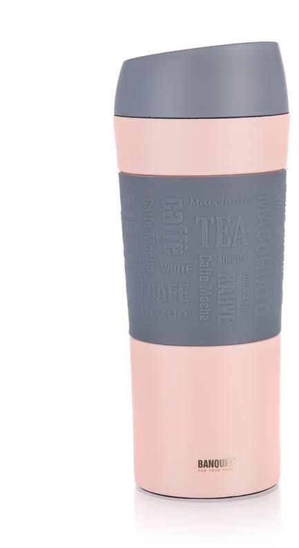 BANQUET Hrnček cestovný MATTY 400 ml, ružový