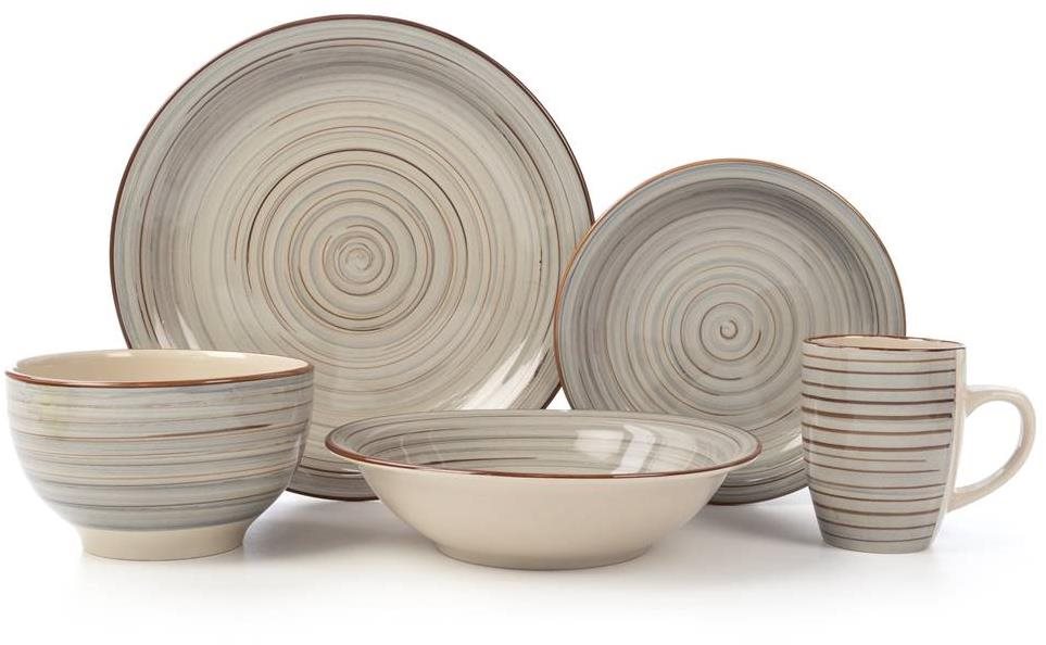 BANQUET SPIRAL Jedálenská súprava GREY 30 ks