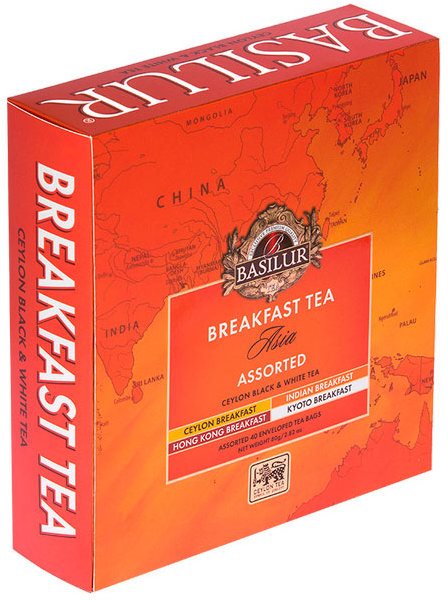 BASILUR Breakfast Tea Assorted Asia prebal 40 gastro vreciek