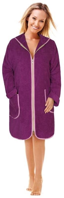 BELLATEX FROTÉ ŽUPAN na zips dámsky veľ. XXXL - fialový