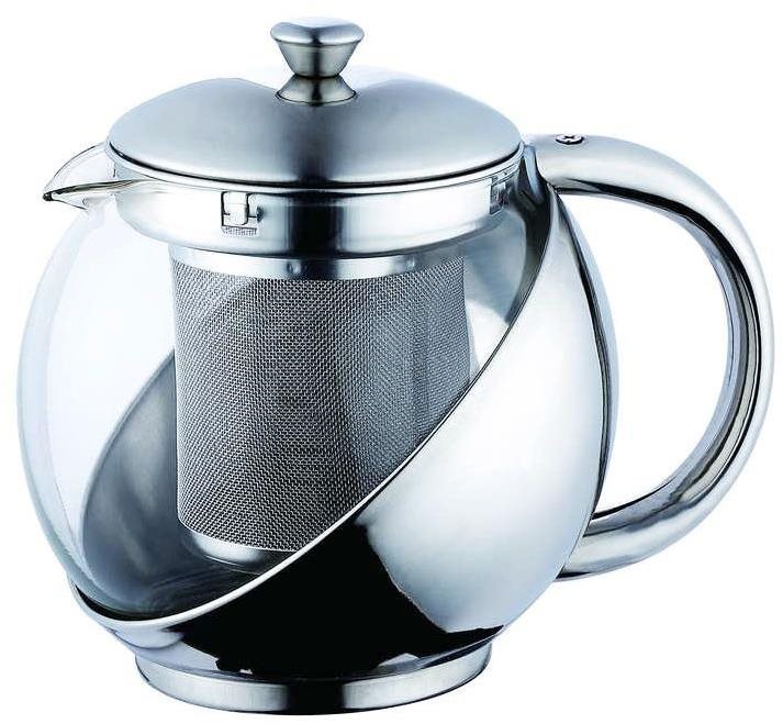 Bergner Kanvica na čaj nerez/sklo 0,75 l