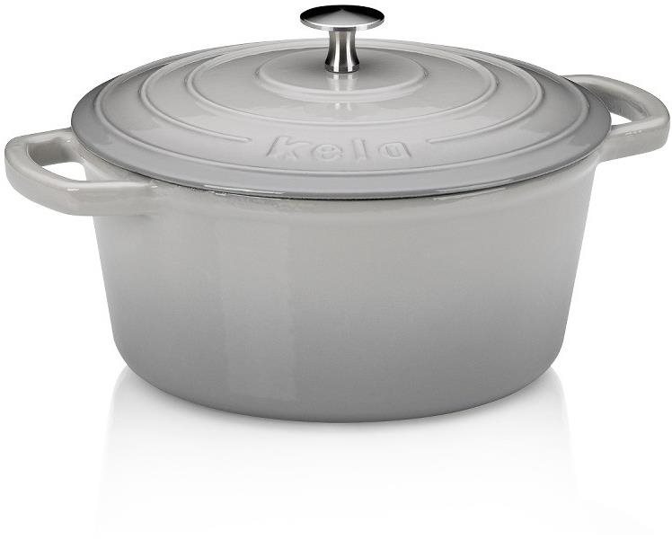 KELA Calido liatinový s pokrievkou 24 cm sivý
