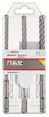 BOSCH Súprava vrtákov SDS-plus-5x, 4 brity, 3 ks