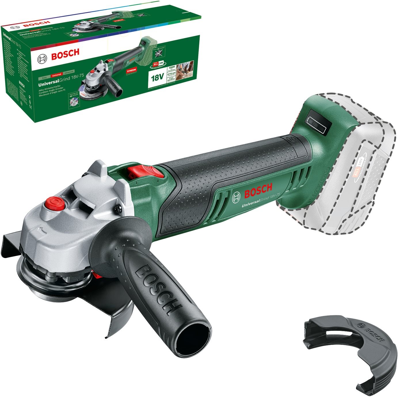BOSCH Uhlová brúska AKU 115 mm UniversalGrind 18V-75 0.603.3E5.000 ( bez AKU)