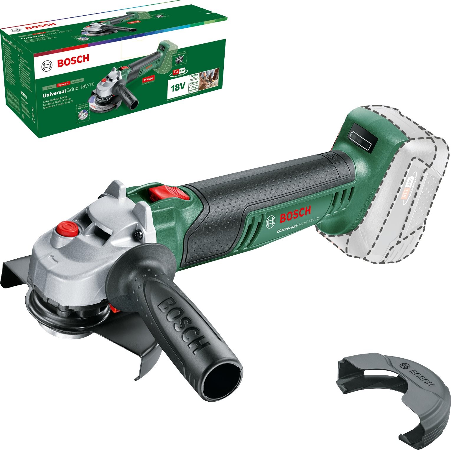 BOSCH Uhlová brúska AKU 125 mm UniversalGrind 18V-75 0.603.3E5.001 (bez AKU)