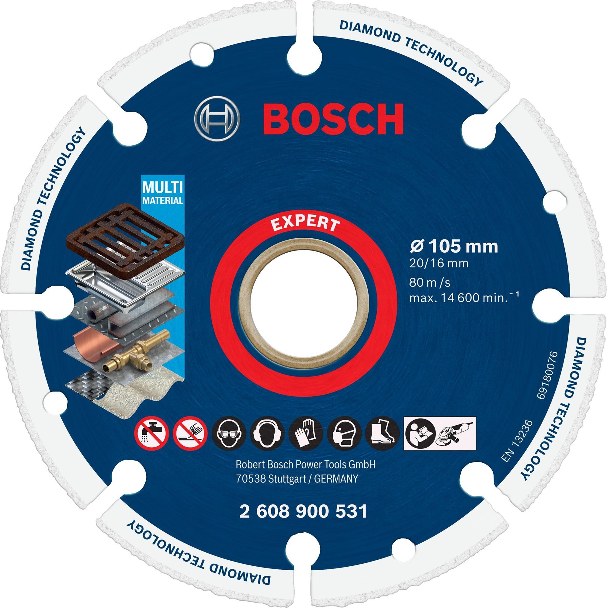 Bosch Diamantový rezací kotúč EXPERT Diamond Metal Wheel 105 × 20/16 mm 2.608.900.531